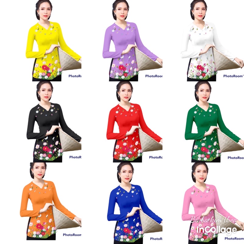bộ bà ba in 4D (40-72kg)mặc vừa-ẢNH THẬT PHÍA SAU(bộ áo kèm quần)