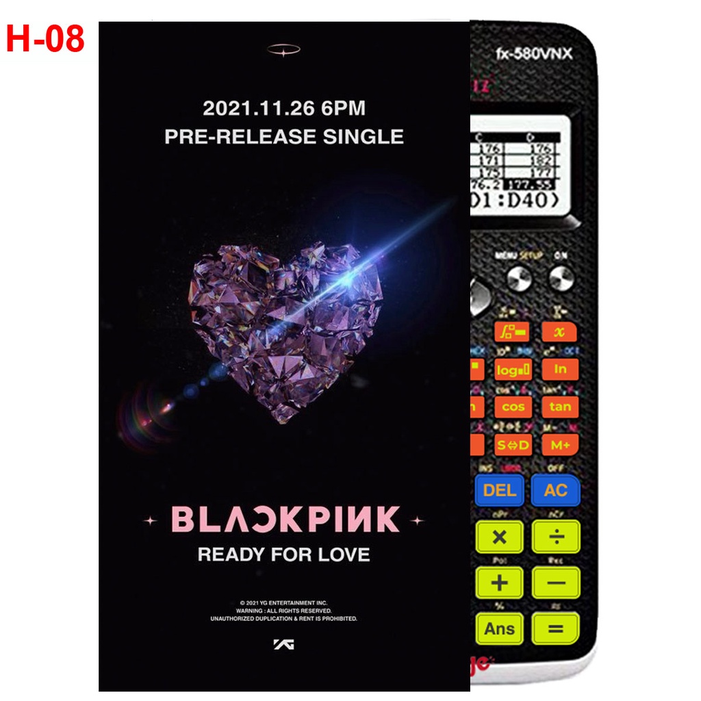 Decal Máy tính CASIO fx570, fx580...nhóm nhạc Blackpink