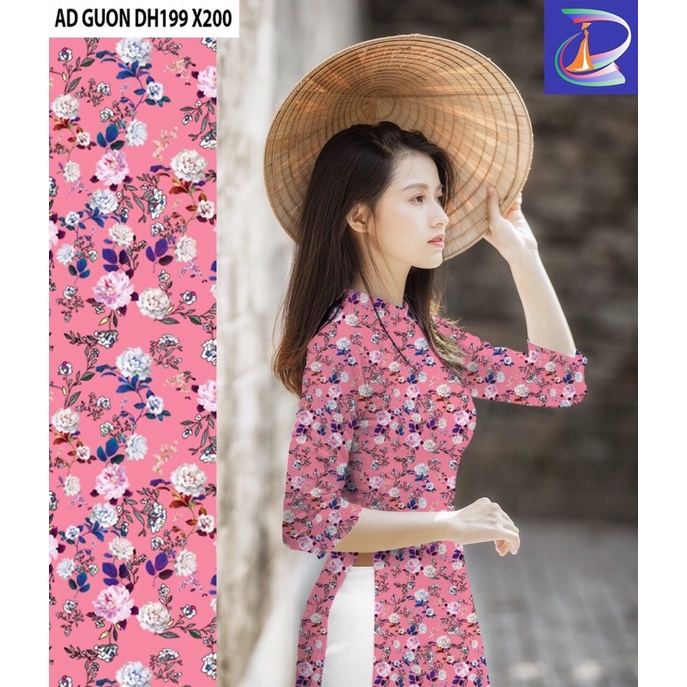 B07-ÁO DÀI IN HOA CỔ TRÒN(CÓ BIG SIZE 80KG)/ÁO DÀI LYNKA