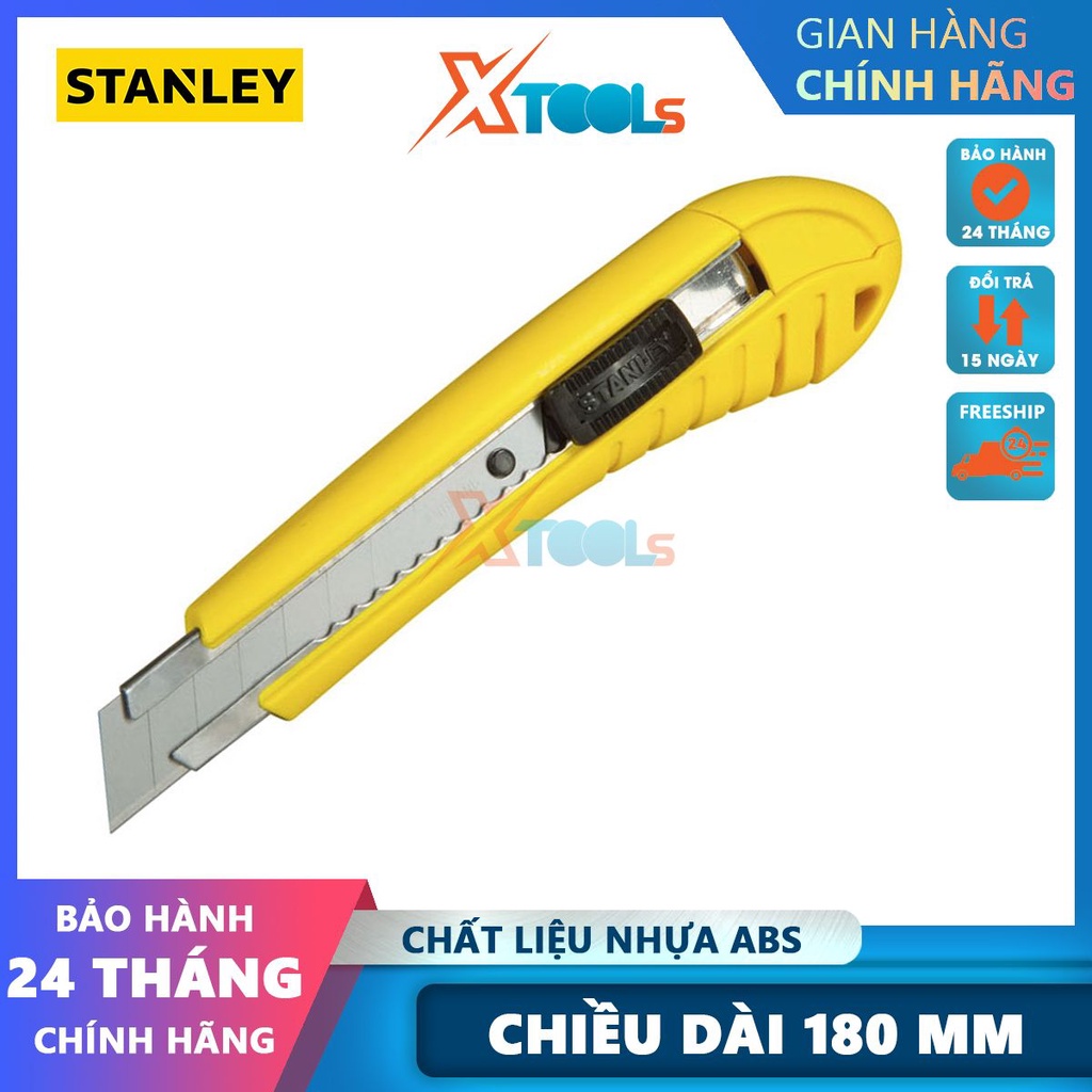 Dao rọc giấy Stanley 10-280-0-23 kích thước lưỡi 18x174mm lưỡi thép cứng chắc, sắc bén, thanh trượt -CHÍNH HÃNG-XTOOLS