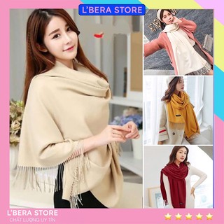 Khăn choàng quàng cổ màu trơn, khăn dạ len quàng cổ thời trang nam nữ Cashmere K02 L'Bera