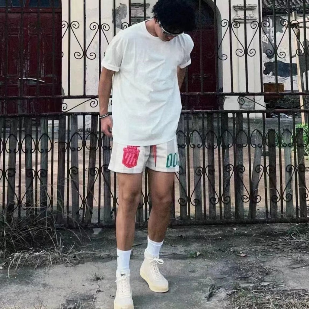 Quần Short Dây Rút Thoáng Khí Mau Khô In Họa Tiết Sọc Nhiều Màu Sắc Dành Cho Nam