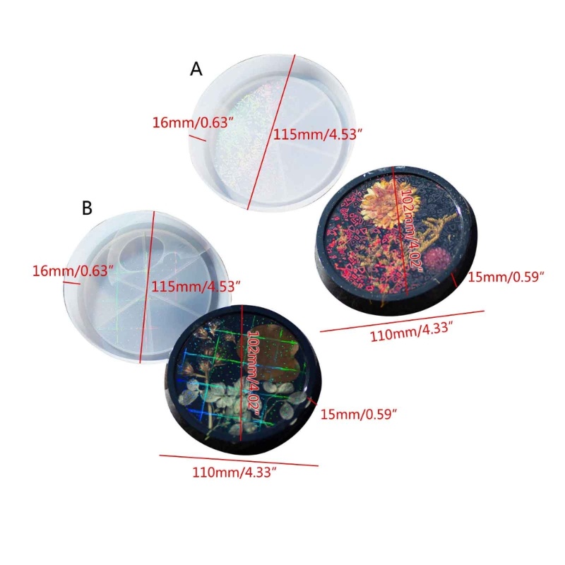 Sa Khuôn Silicon Làm Đế Lót Ly Bằng Epoxy Độc Đáo Trang Trí Nhà Cửa DIY