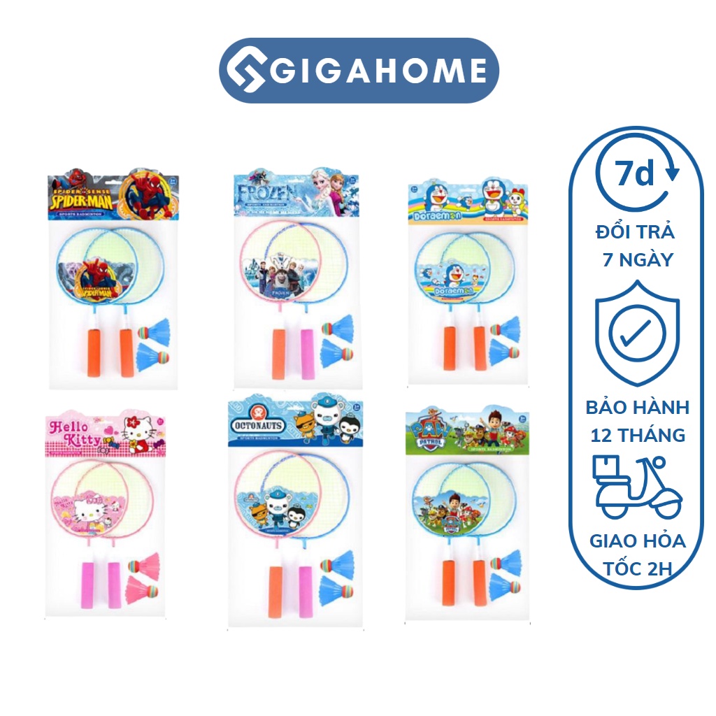 Bộ Vợt Cầu Lông Trẻ Em GIGAHOME Tặng Kèm 2 Cầu, Tay Cầm Bọc Xốp Êm Ái 7216