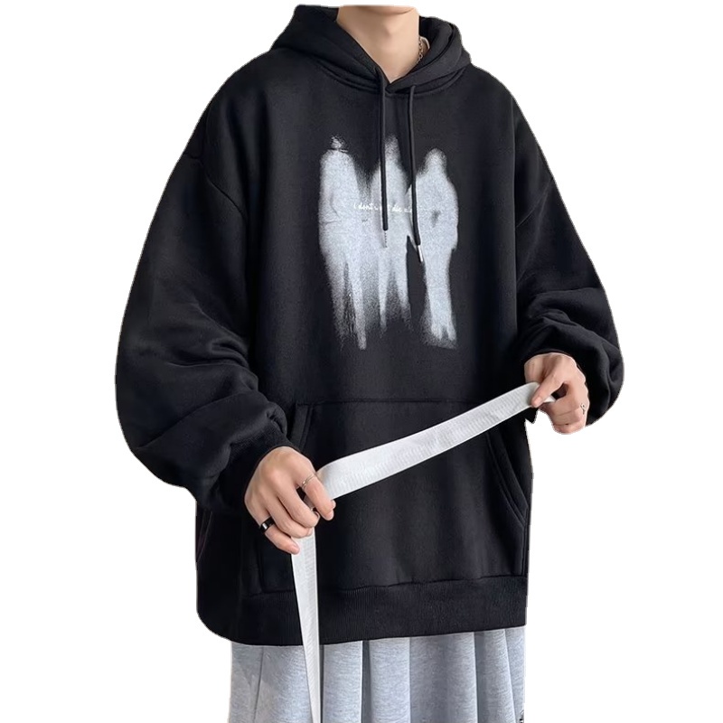 Áo hoodie Dáng Rộng In Chữ Phong Cách Hip Hop Hàn Quốc Cá Tính Cho Nam
