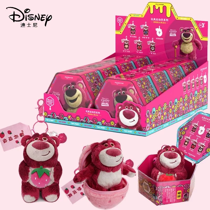(Có sẵn) Hộp ngạc nhiên BlindBox gấu dâu Lotso Bear thơm mùi dâu - ToyStory3 Disney. Chính hãng Potdemiel