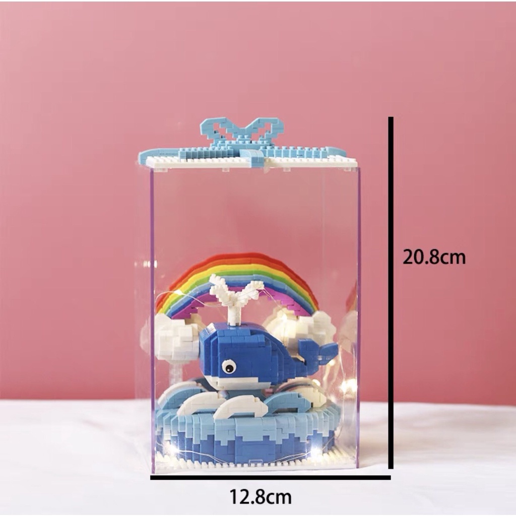 Đồ Chơi Lắp Ráp Xếp Hình Lego Hộp Quà Tặng Gato Hộp Kính Lâu Đài, Gấu Noel, Snoopy WiseHawk