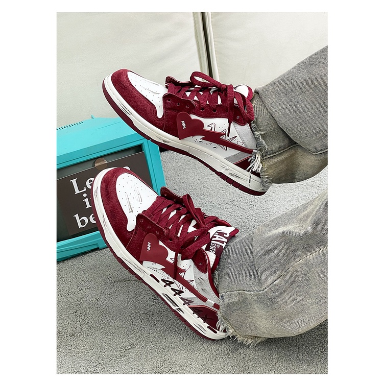 Giày Cat & Sofa Chính Hãng 🔴SIMPLE SNEAKER🔴 Giày Sneaker Cat Sofa 444 Màu Đỏ Đô Phong Cách Đường Phố AC268
