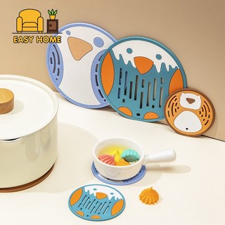 Tấm lót cốc bằng silicon cách nhiệt, đế lót ly nước cute, tấm lót cốc nước chống trượt, tấm lót cốc trà hoạ tiết hoa quả