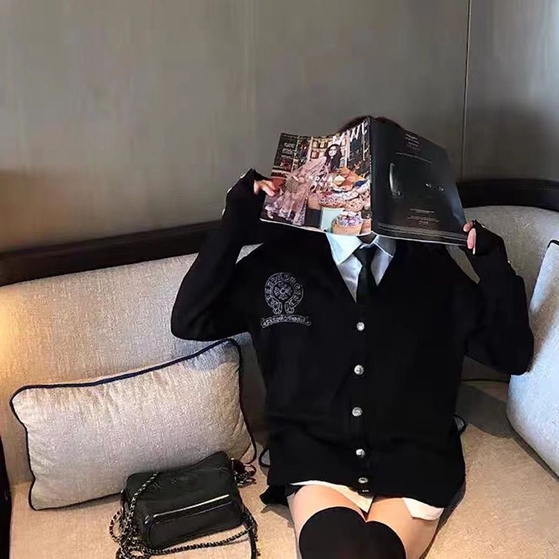 |ORDER| Áo Khoác Len Cardigan Thêu Hình Hoạ Tiết Chrome Heart