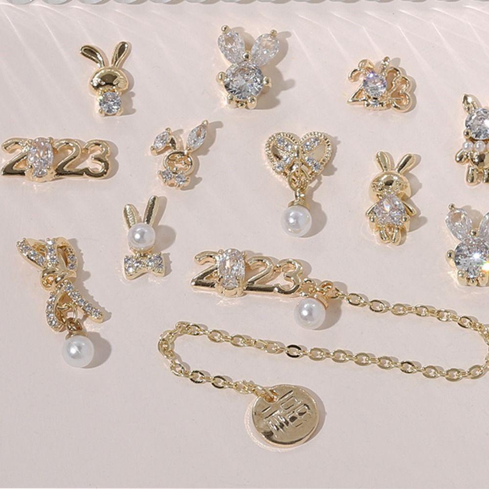 FALLFORBEAUTY Phụ Kiện Đá Đính Trang Trí Móng Nghệ Thuật 3D Bằng Hợp Kim