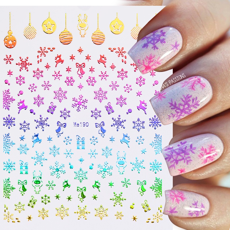 Miếng dán trang trí móng tay UR SUGAR họa tiết tùy chọn phong cách giáng sinh độc đáo