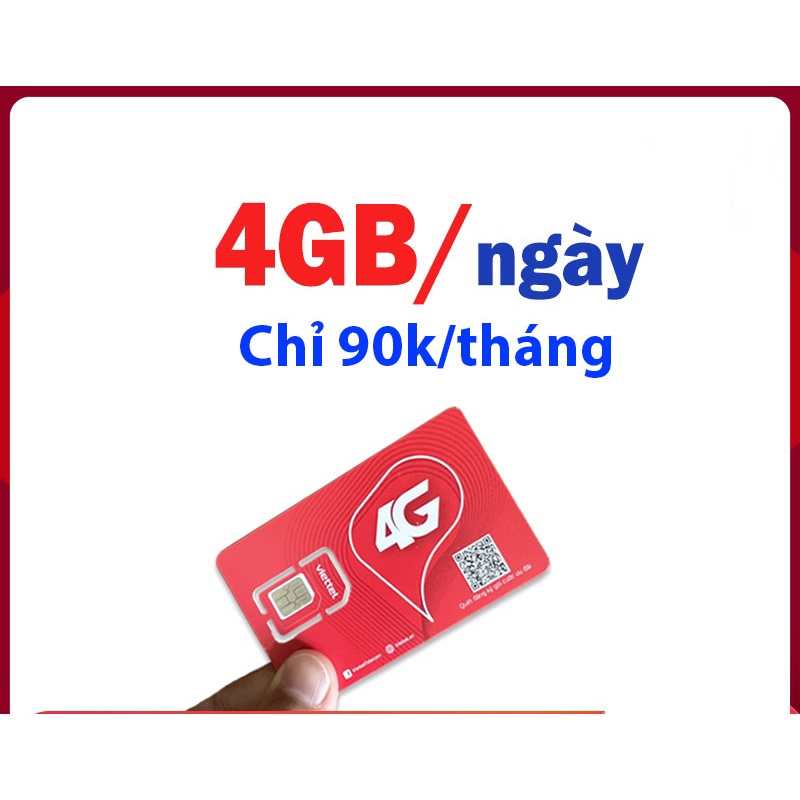 Sim Viettel 4G ST90N gói 4GB/ngày (120Gb/tháng) chỉ với 90k/tháng