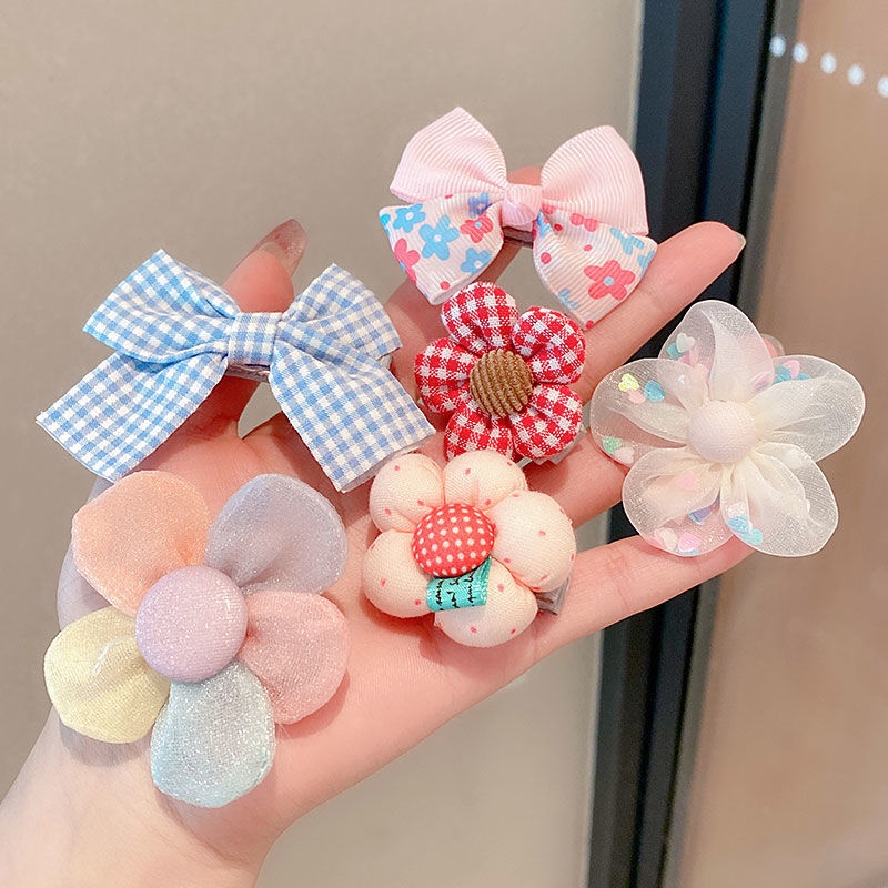 Kẹp Tóc Cao Su Đính Nơ Họa Tiết Hoạt Hình Dễ Thương Cho Bé Gái