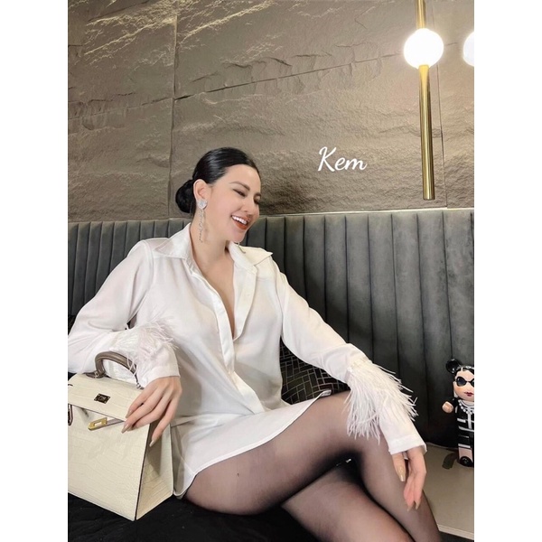 Áo sơ mi lụa tay lông