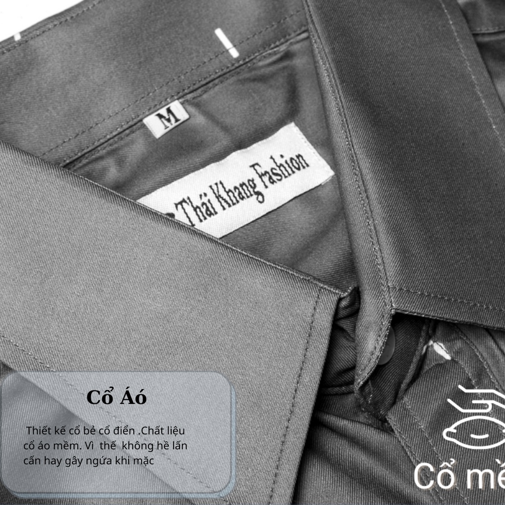 Áo sơ mi nam trung niên họa tiết THÁI KHANG vải lụa mềm co dãn ALUA13