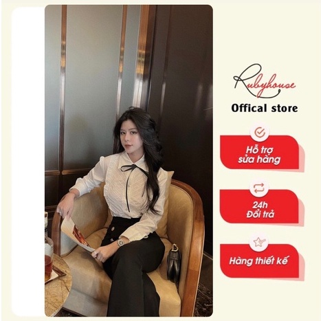 Áo somi nơ nhỏ Ruby House tiểu thư- SP000992