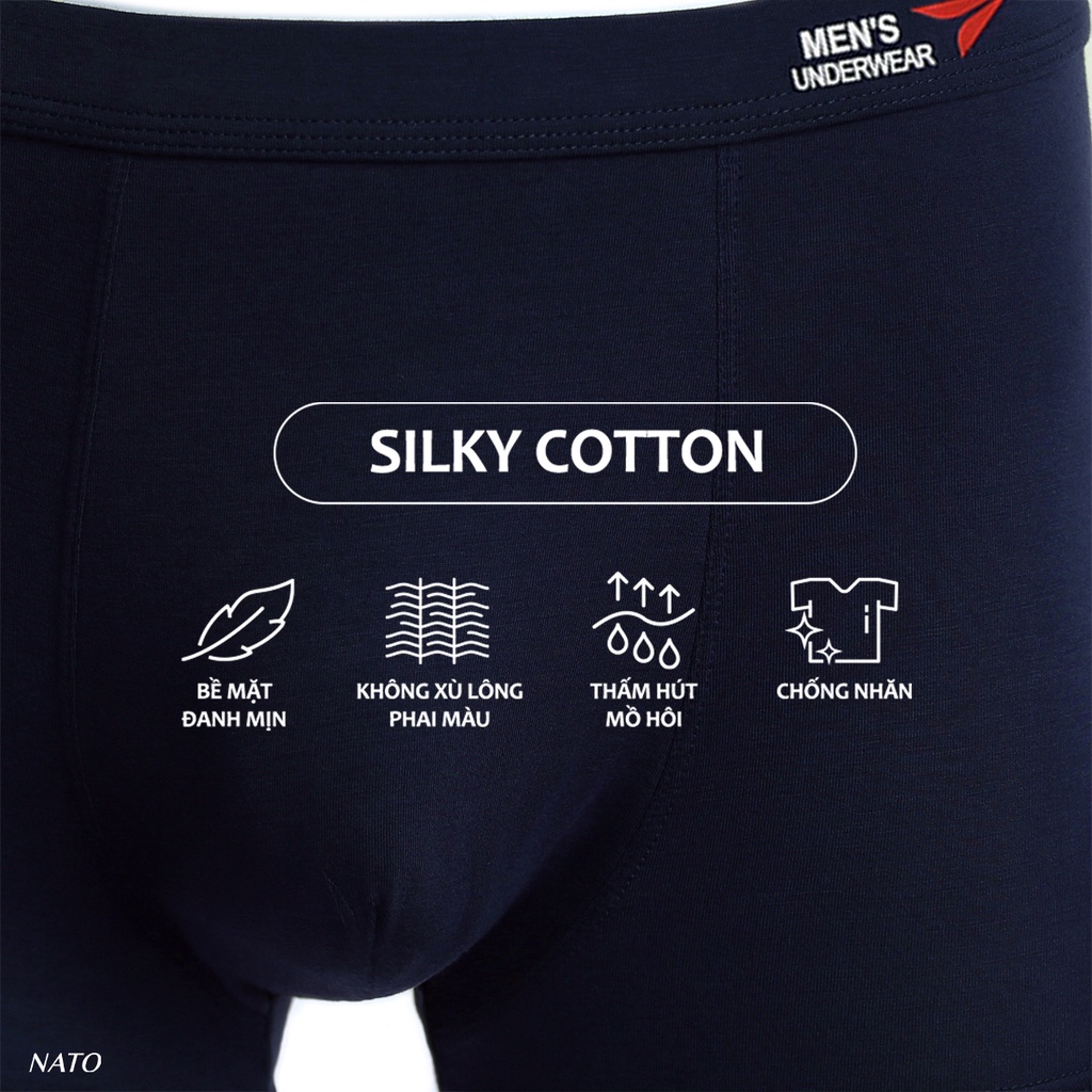 Quần Lót CẠP NATO Nam Vải Cotton 100% Thun Lạnh Đơn Giản Cao Cấp Màu Đen Xám Trơn Boxer Sịp Đùi Tam Giác Xì Lip Sì