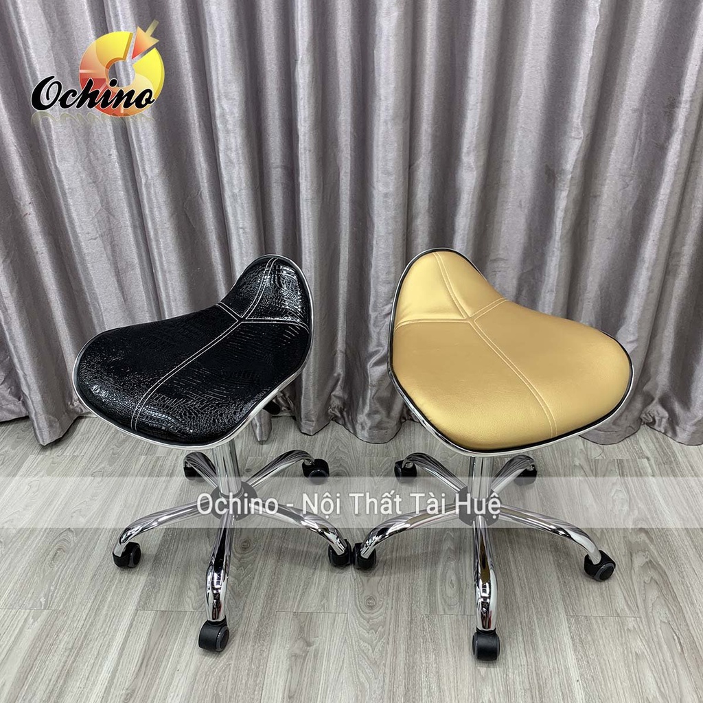 Ghế Xoay Văn Phòng, Ghế Spa Phun Xăm Mẫu Da Cá Không Tựa Phong Cách Bắc Âu (Hàng Có Sẵn)