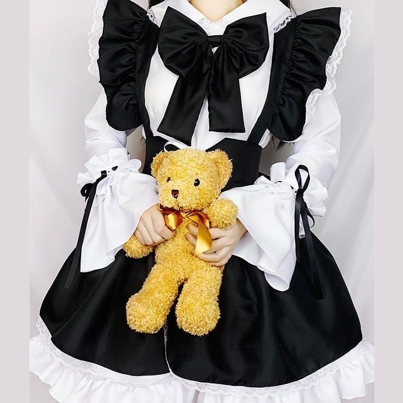 [Sẵn đủ size] Maid ngắn lolita tay dài đáng yêu cute kèm tất | BigBuy360 - bigbuy360.vn