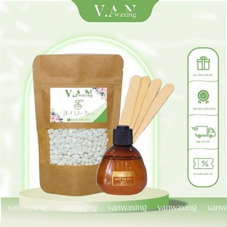 Combo triệt lông 100gr sáp wax nóng beans và mỡ trăn n'store tặng kèm que - v.a.n waxing