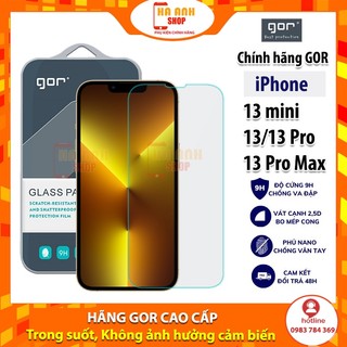 💥 Bộ 2 Kính cường lực iPhone 13/13 mini/13 pro/13 pro max trong suốt không full chính hãng GOR cao cấp(tặng keo mép)