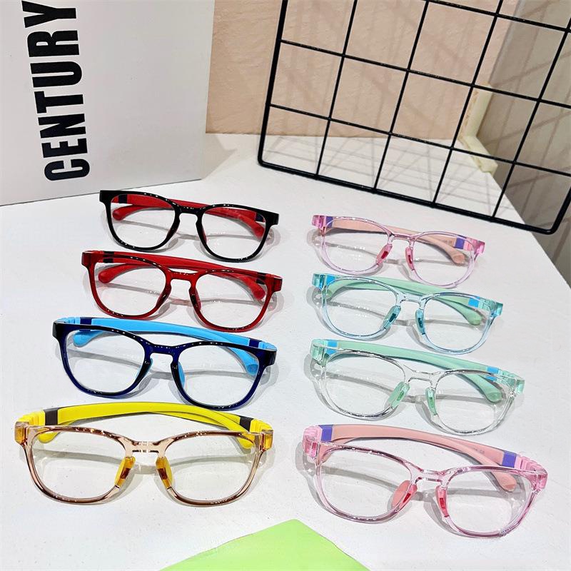 Mắt Kính Chống Ánh Sáng Xanh Gọng Tròn Bằng Silicone Thời Trang Mới Cho Bé