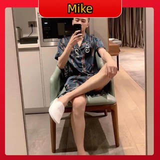 Bộ Đồ Ngủ Ngắn Tay Bằng Lụa Lạnh Mỏng Cỡ Lớn