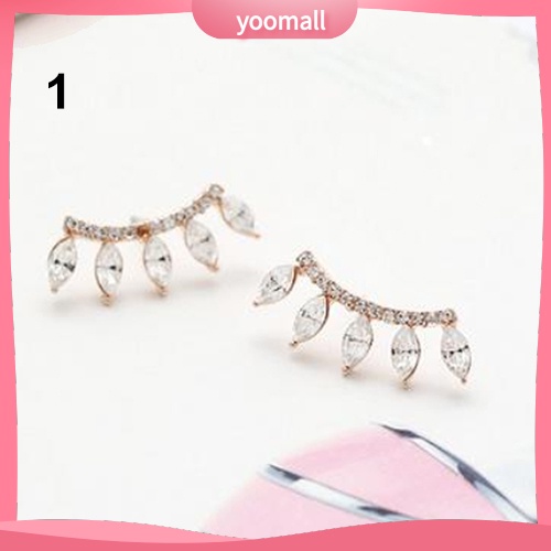 Yoomall| Bông Tai Mạ BạC ĐíNh Đá HìNh Vương MiệN ThờI Trang