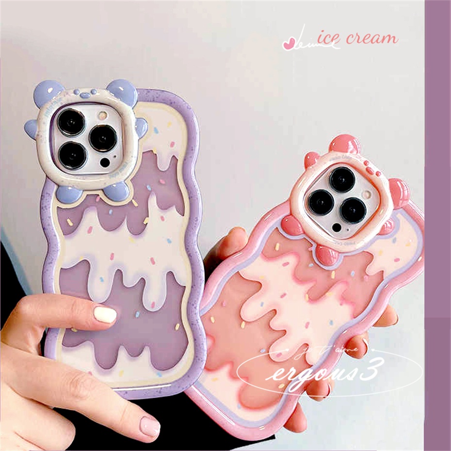 Ốp Điện Thoại Họa Tiết Cây Kem / Quái Vật Nhỏ Dễ Thương Cho iPhone 14 13 12 11 Pro Max 8 7 Plus X Xs SE2020 Xr Xs Max 6 6s Plus