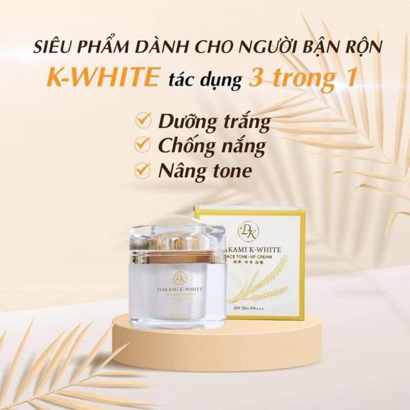 Kem Dakami K White dưỡng trắng và chống nắng ban ngày