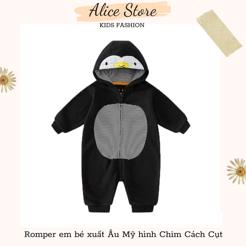 Quần áo trẻ em mùa đông 💖FREESHIP💖 Body carters Nỉ Dài Tay Ấm Áp Cho Bé Xuất Âu Mỹ- Bodysuit Cho Bé Sơ Sinh