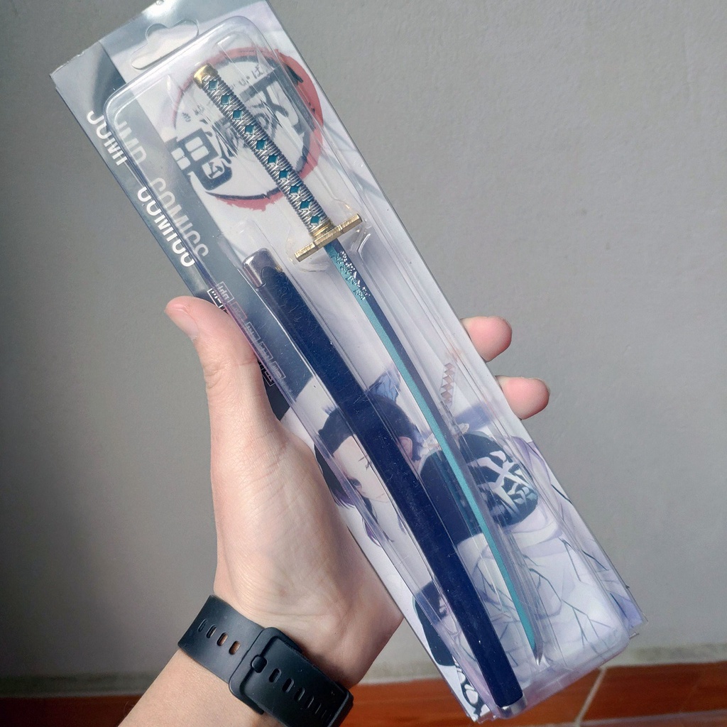 Móc khóa Kiếm katana Kim loại titan ko gỉ MÔ HÌNH Kiếm của tANJIROU TRONG ANIME KIMETSU NO YAIBA demon slayer