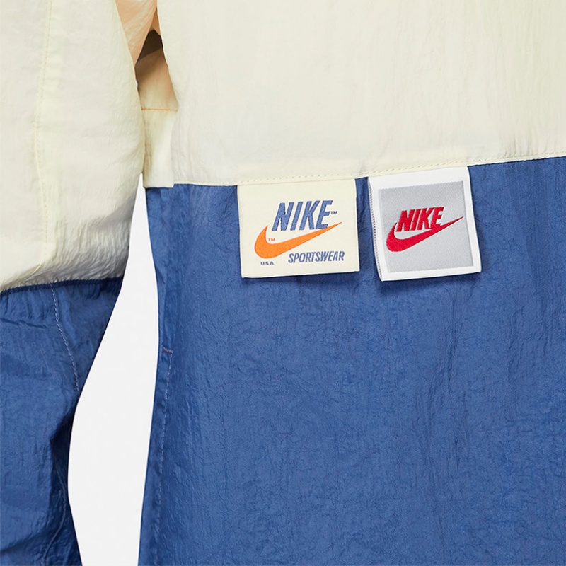 Áo Khoác Gió Nike 100% Chính Hãng Phối Màu Tương Phản Có Mũ Trùm Cá Tính Cho Nam