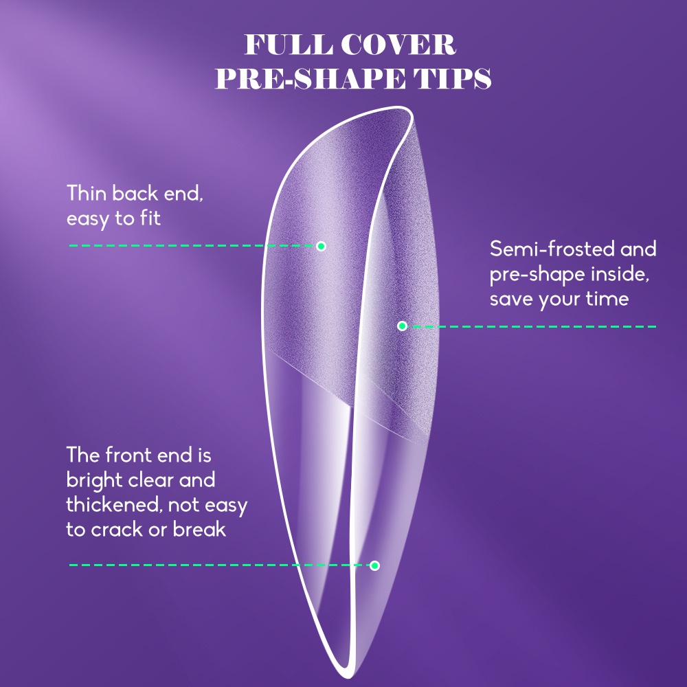 Bộ 480 Móng Tay Giả Bán Trong Suốt