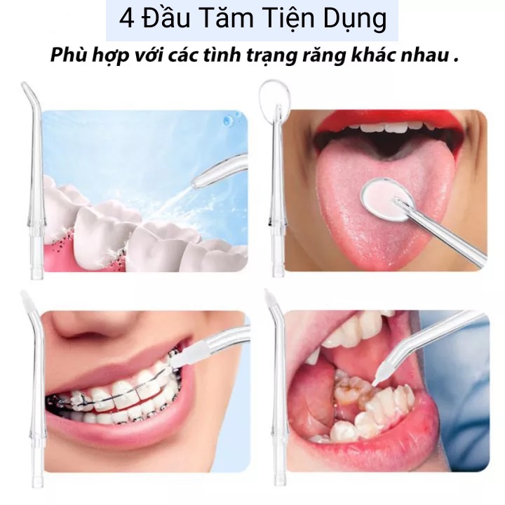 Máy tăm nước cầm tay SeaSy SS66 vệ sinh răng miệng chống nước cao cấp 3 chế độ bảo vệ nướu