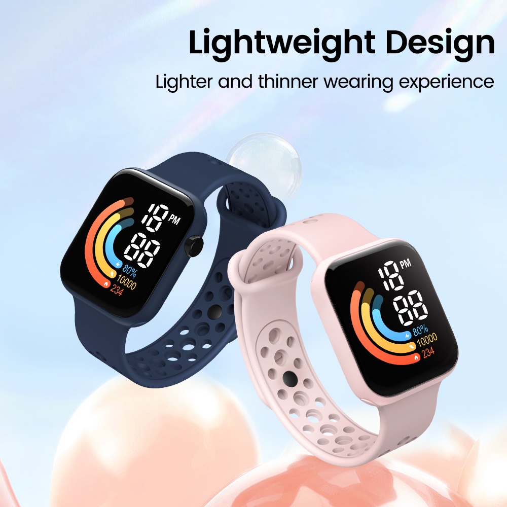 Đồng Hồ LED Điện Tử Dây Silicone Cho Bé