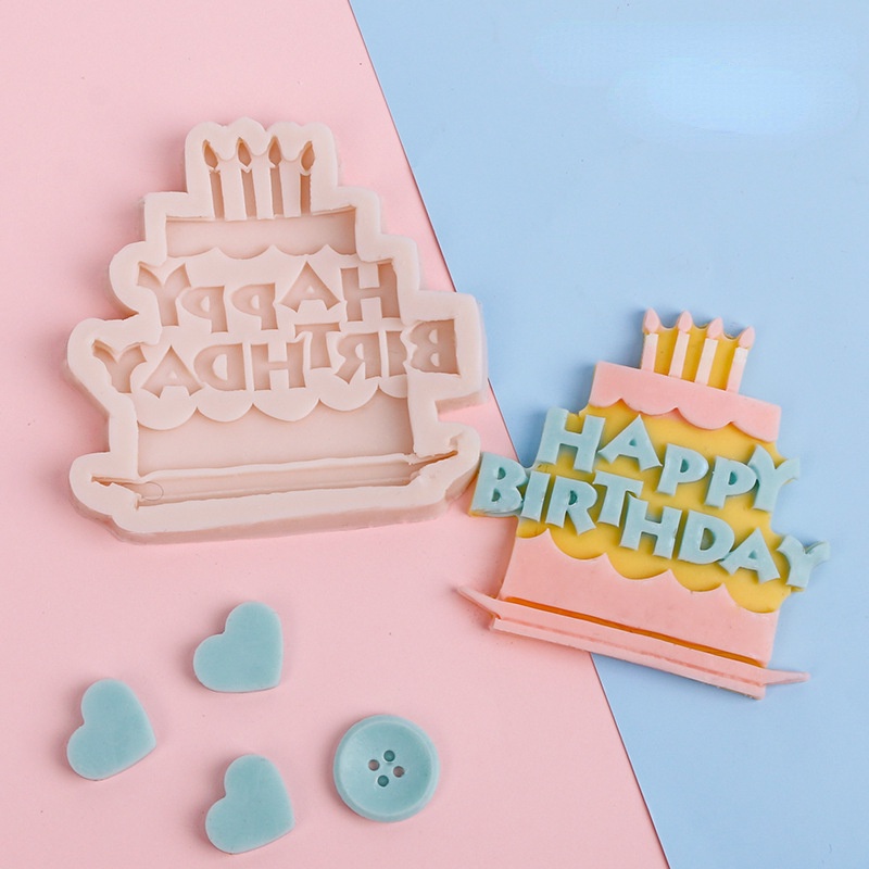 Khuôn Silicone Tạo Hình Chữ Happy Birthday Trang Trí Bánh