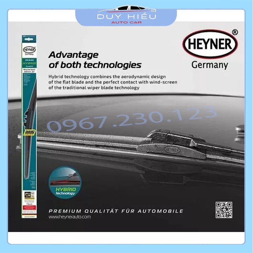 Cặp chổi gạt mưa cần gạt nước mềm Heyner Germany Hybrid Nano đến từ Đức cho xe altis 2011 và yaris