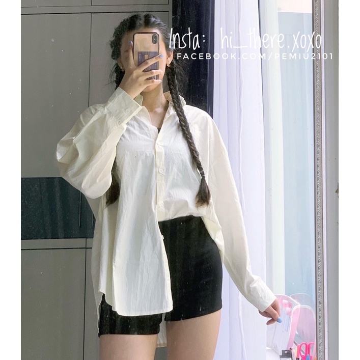 Set sơmi gile form rộng oversize