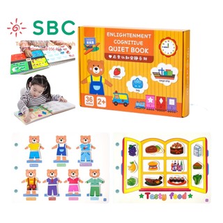 Học liệu bóc dán Montessori cho bé, bộ busy book bóc dán thông minh 17 chủ đề, bộ bóc dán tiếng Anh