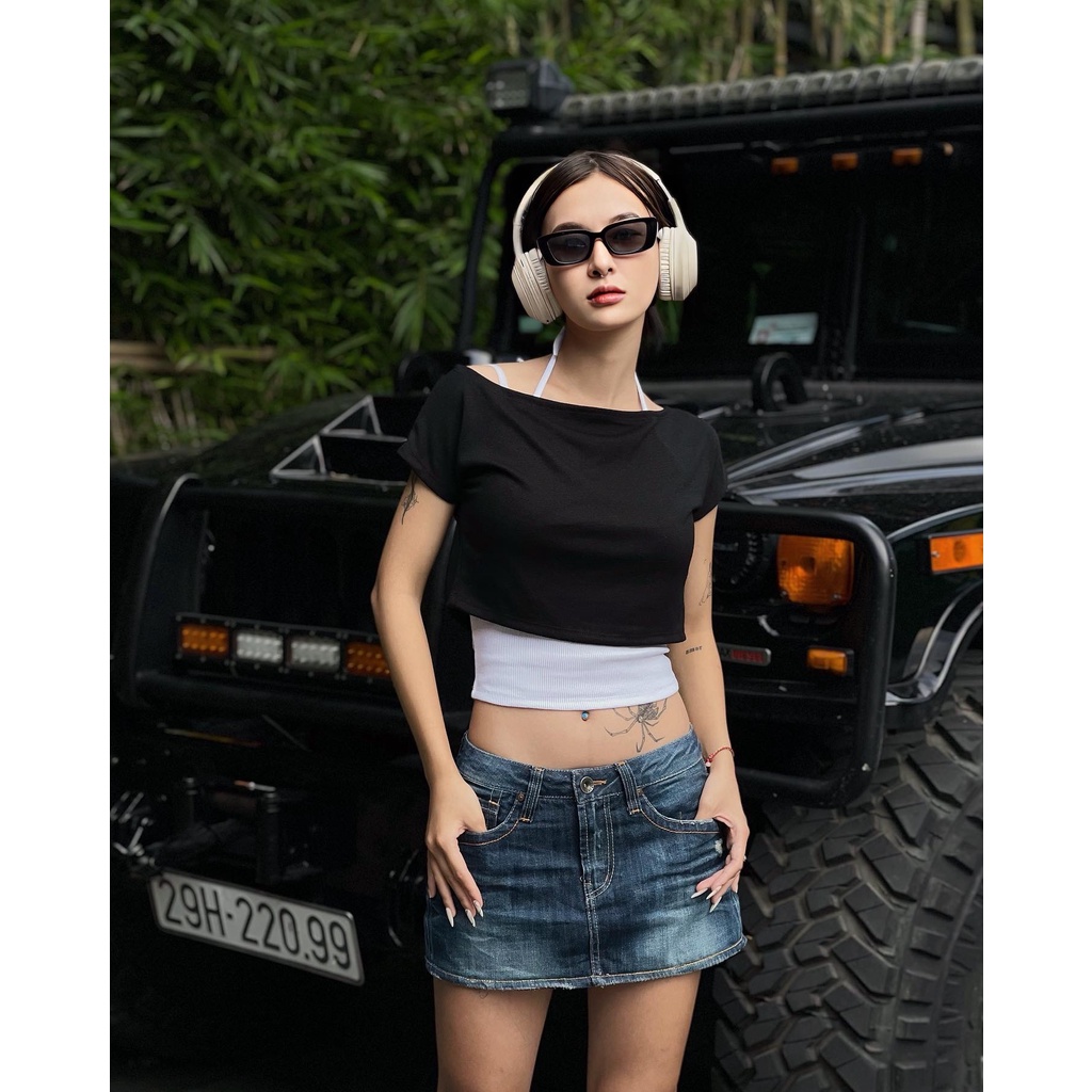 SET ÁO LEN CROPTOP WOOLLY TOP ( KÈM ÁO DÂY TRONG )