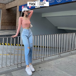 Quần baggy nữ vải jean Ombre màu xanh TiQi Jeans B1-215