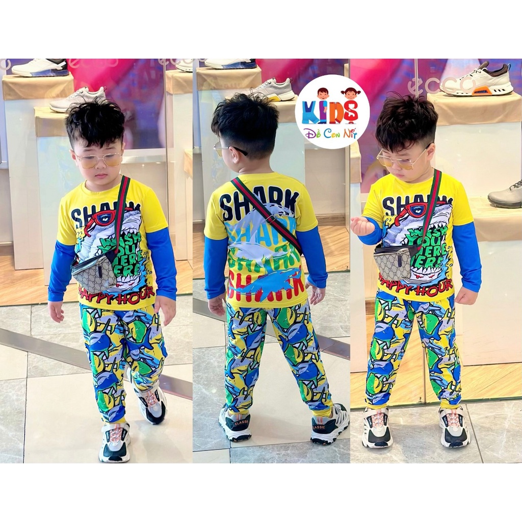 Tay dài bé trai thun lạnh 3D - Đồ bộ trẻ em