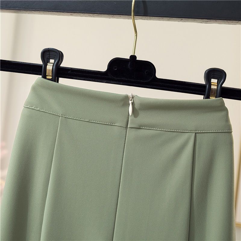 UIOWOO  Chân Váy Đuôi Cá Dáng Dài Xẻ Tà Màu Đen Lưng Cao Thời Trang Quyến Rũ Cho Nữ Thời trang rắn màu