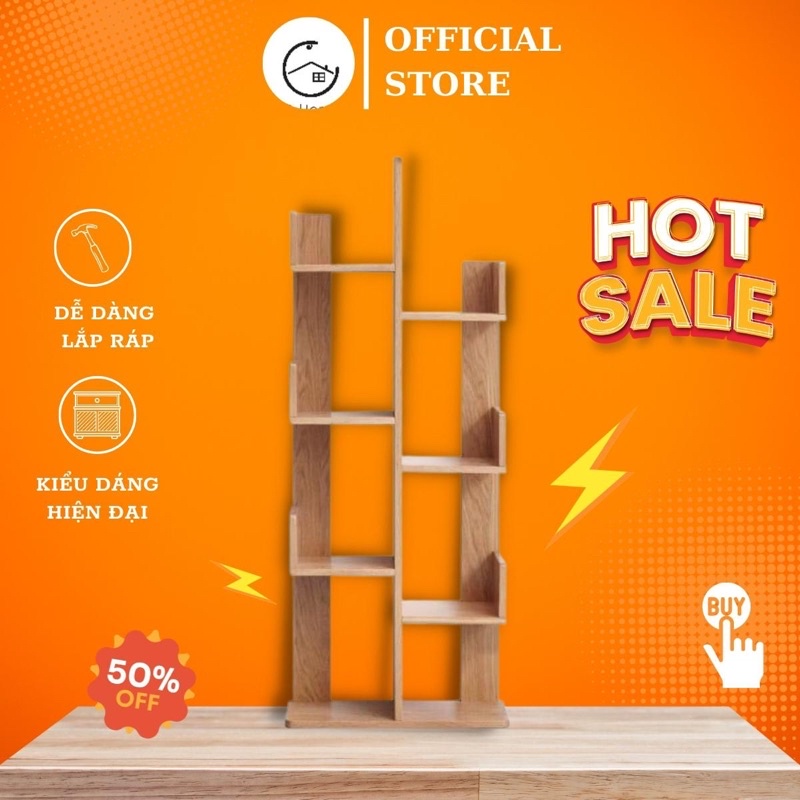 Kệ Gỗ Xương Rồng, kệ sách đa năng xinh xắn, đa năng, bền đẹp chất gỗ MDF dày 12mm dễ lắp ráp