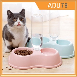 [FREESHIP ❤️] Bát Đựng Thức Ăn Chó Mèo, Khay Đựng Thức Ăn Cho Thú Cưng - Tặng Kèm Bình Nước (Video Chi Tiết, Màu Ngẫu Nh