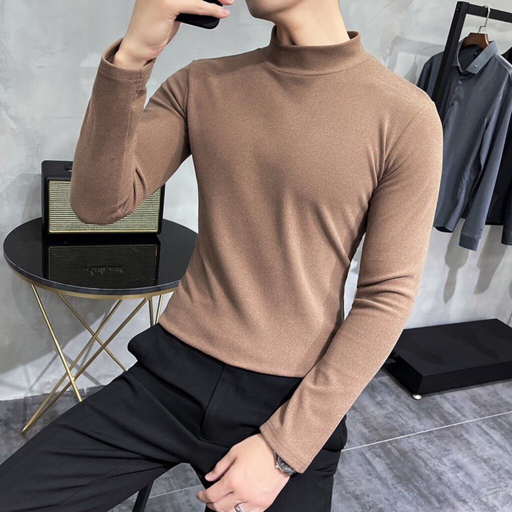 Áo Giữ Nhiệt Nam Lót Lông Nam Dài Tay Cổ 3 phân Giữ Ấm Thể Thao Cho Bạn NAM Cao Cấp