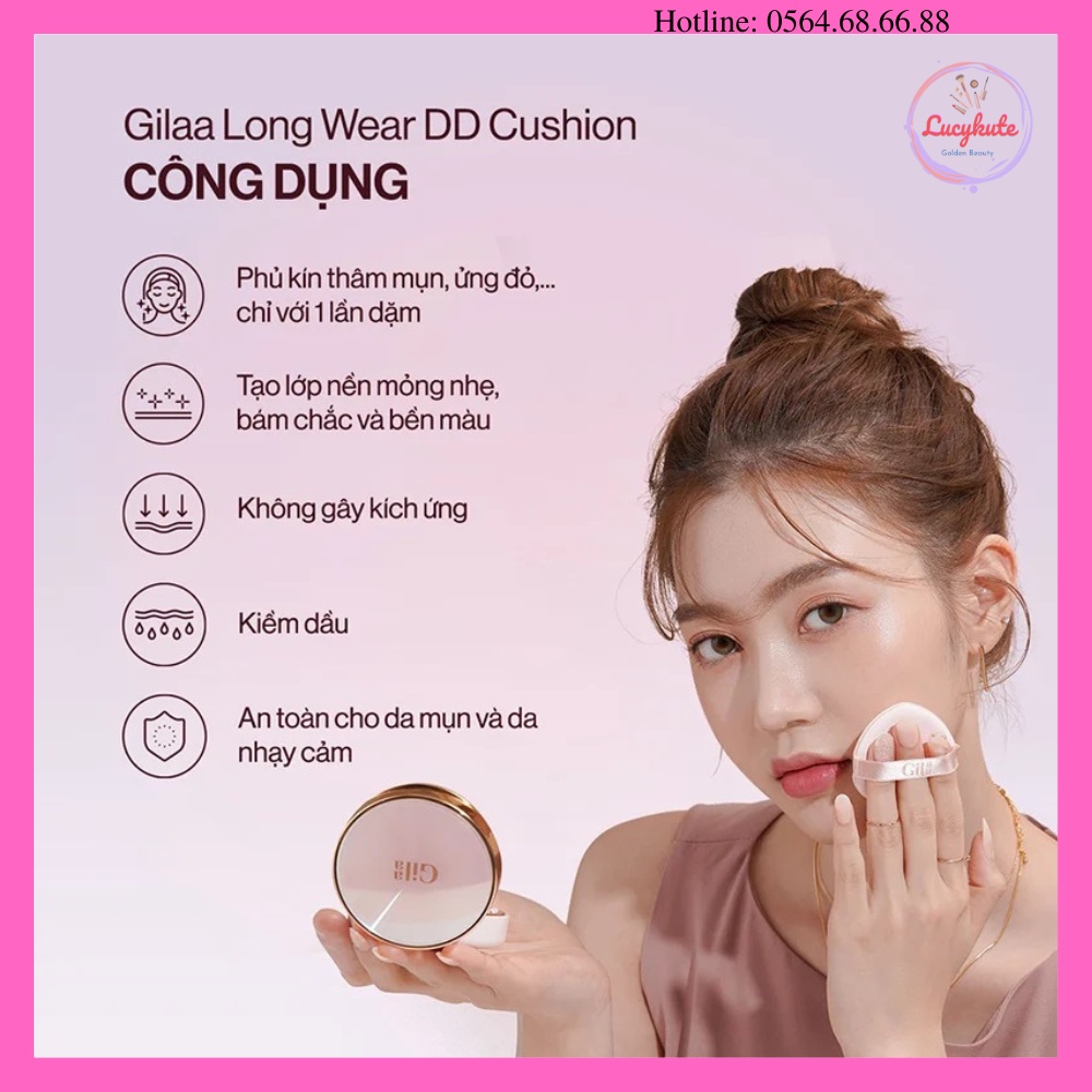 Phấn nước GILAA LONG WEAR DD CUSHION - SPF50+/PA+++