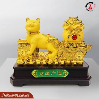 Mèo tài lộc - tìên vào như nước - mèo phong thủy 2023 - kèm rựơu mao đài